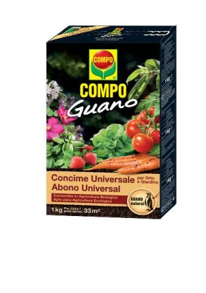 abono guano universal compo 1 kg fertilizante natural envase