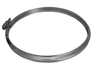 Abrazadera union inox simple pared 100 mm Dinak para chimenea