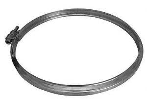 Abrazadera union inox simple pared 250 mm Dinak para chimenea industrial