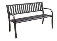 Banco jardin metalico negro 127x60x80 cm para exterior