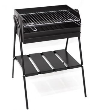 Barbacoa de acero SBA.BA.02 de 700x400x850 mm con parrilla zincada para jardín