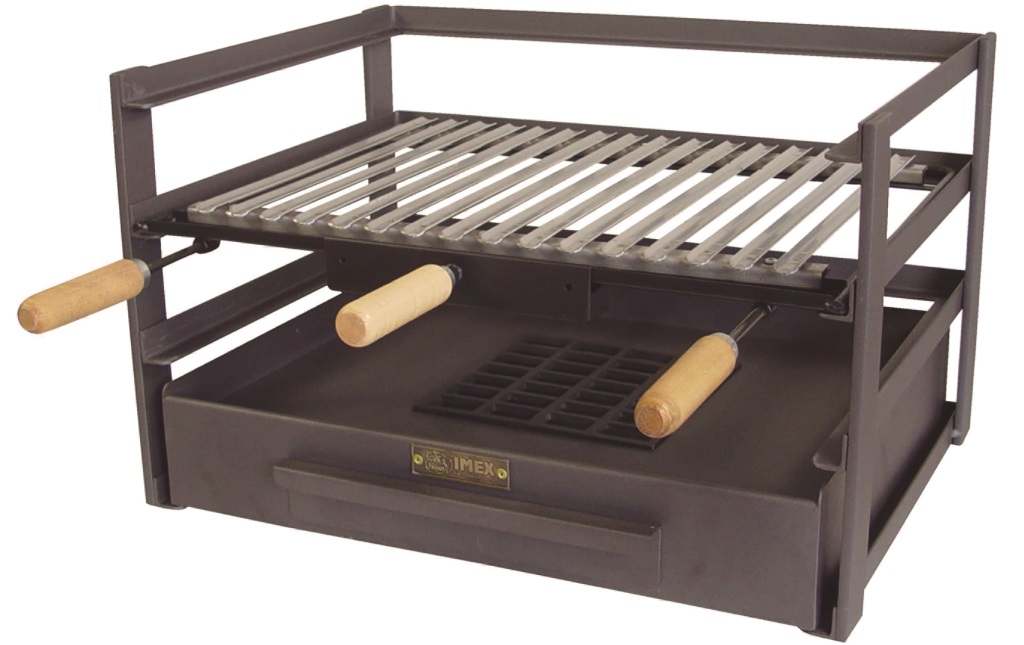 Cajón barbacoa con parrilla de acero inox de 72x41x35 cm versión grande