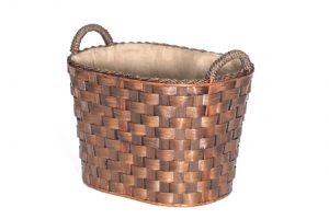 Cesta lena mimbre Sbace24 de 55x40x45 cm para almacenamiento de leña