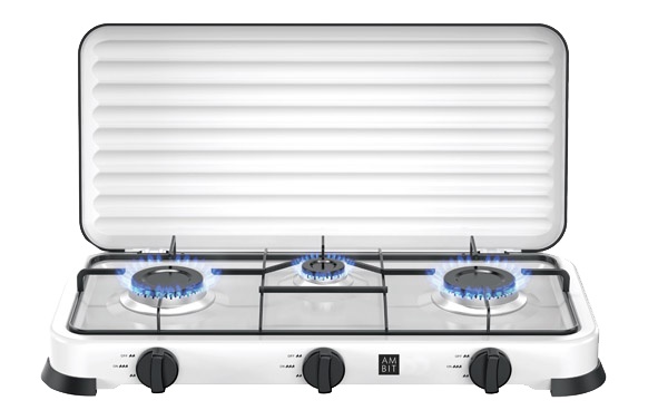 cocina gas ambit 3 fuegos camping exterior