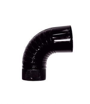 codo chimenea vitrificado 90 negro acero esmaltado