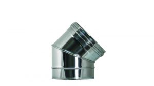codo inox 316 45 grados 200 mm pared simple Exojo chimenea