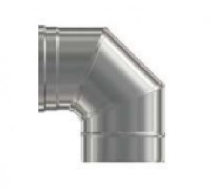 codo inox 316 90 grados 200 mm pared simple Exojo chimenea