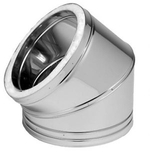 codo inox dp 45 125 mm doble pared chimenea dinak