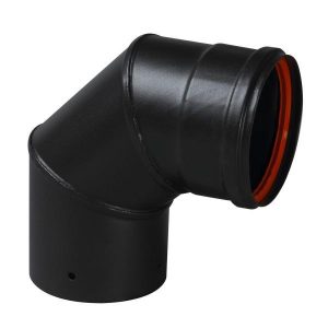 codo pellet deko 90 80 mm negro estufa pellet dinak