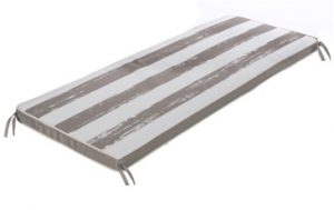 Cojin banco gris 110x40x4 cm antilluvia con cierre de lazos