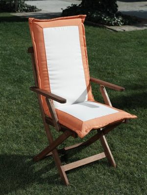 Cojin respaldo alto naranja 110x45x6 cm modelo TY512 para silla de jardin