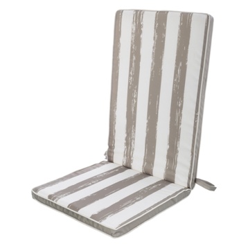 Cojin silla respaldo alto gris 123x48x4 cm con tratamiento antilluvia para jardin