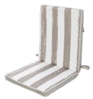 Cojin silla respaldo bajo gris 90x40x4 cm con tratamiento antilluvia para jardin