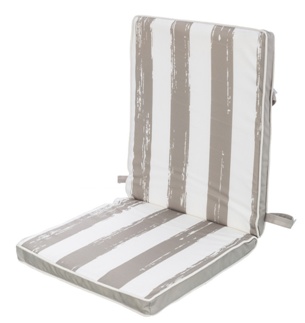 Cojin silla respaldo bajo gris 90x40x4 cm con tratamiento antilluvia para jardin