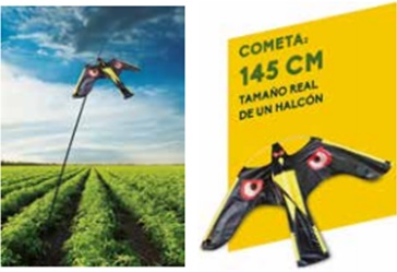 cometa ahuyenta pajaros garden keeper mastil 4 metros silueta halcon volador