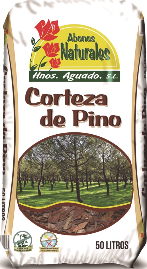 corteza de pino 50l mulching natural marron rojizo jardin