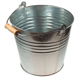 cubo galvanizado asa madera 10 litros vista frontal