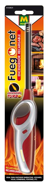 Encendedor Gas Recargable Fuego Net 231246 — Mango Largo Antiquemaduras - Imagen 2