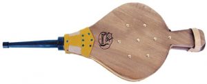 Fuelle cuero chimenea 51x22 cm madera y cuero Imex El Zorro