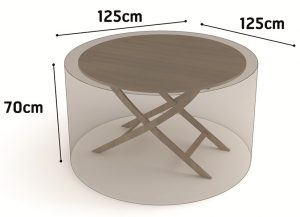 Funda mesa redonda visón 125x125 cm para mesa de jardín