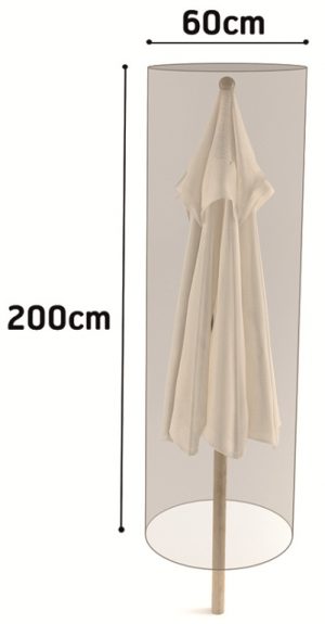 Funda parasol visón 60x200 cm para sombrilla recta de jardín