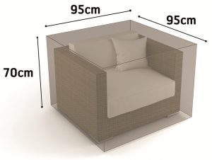 Funda sillón 1 plaza color visón 95x95x70 cm para butaca de jardín
