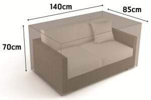 Funda sofá 2 plazas color visón 140x85x70 cm para sofá de jardín