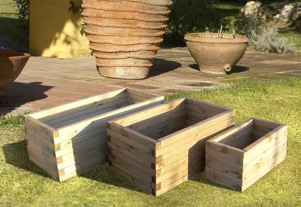 Jardinera madera pino Gaia 80x40x35 cm con certificado FSC