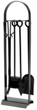 Juego accesorios chimenea Sbacl06 4 piezas pala escobilla atizador tenaza 70 cm