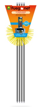 kit limpieza chimenea nylon 200 mm Masso Fuego Net con erizo y varillas de polipropileno