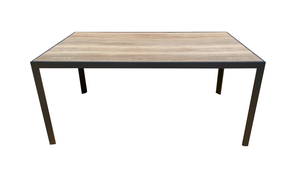 Mesa aluminio tablero DPC rectangular de 170x100 cm para jardín