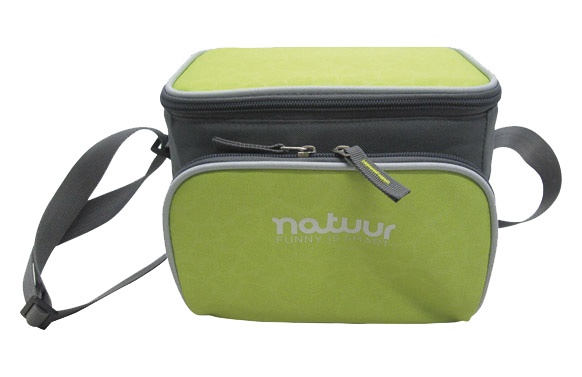 Nevera camping flexible verde y gris 5 L compacta