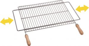 parrilla barbacoa extensible zinc 50/60x40 Sauvic|Parrilla zinc extensible 50-60 cm
