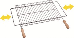 parrilla barbacoa extensible zinc 60/70x40 Sauvic|Parrilla zinc extensible 60-70 cm