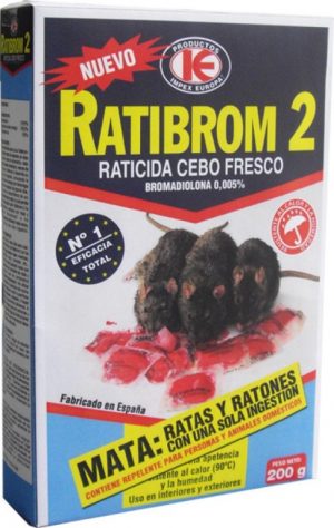 Ratibrom-2 500 gr raticida cebo fresco contra ratas y ratones
