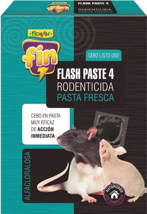 Raticida efecto inmediato 120 gr Flower para ratas y ratones