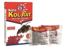 Raticida en pellet Kol-Rat 6 bolsas de 25 gr para ratas y ratones