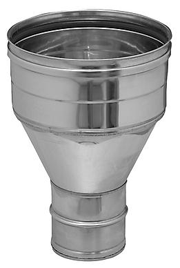 Reduccion inox 150-125 simple pared M-H Dinak para conducto chimenea