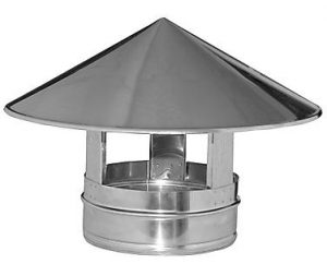 Sombrerete inox simple pared 80mm Dinak remate chimenea pequeño