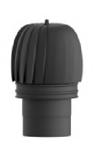 Sombrerete vitrificado giratorio 150mm Exojo remate chimenea negro
