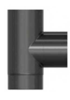 Te acero vitrificado 200mm 90 grados Exojo conducto chimenea negro grande