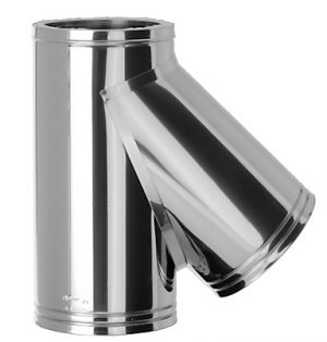 te inox doble pared 135 grados 125 mm Dinak