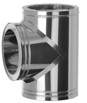 te inox doble pared 90 grados 150 mm Dinak