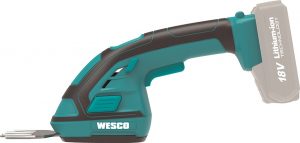 Tijera cortacésped batería 18V WS8821.9 de Wesco con 2 cuchillas