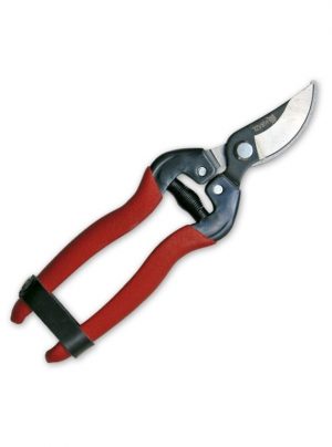Tijera vendimia curva T-896 de 185 mm con mango de PVC antideslizante