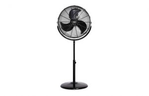 Ventilador industrial pie 45 cm 120 W orientable Daga|Ventilador pie industrial vista frontal|Ventilador pie industrial base detalle