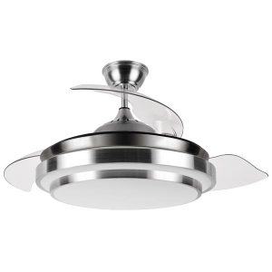 Ventilador techo retráctil cromo plafón Ø50cm 35W acero