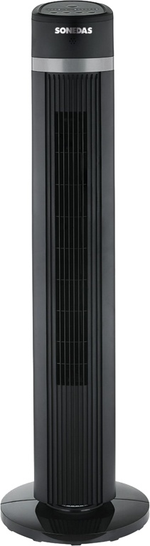 Ventilador torre negro 101cm 45W en stock